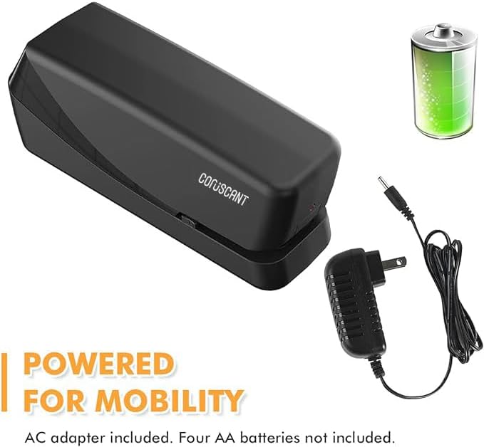 Coruscant Electric, Heavy Duty Automatic Stapler, 25 Sheet, Including 2000 Staples 1 Staple Remover, Desktop AC or Battery Powered for Professional Home Office Use, Black