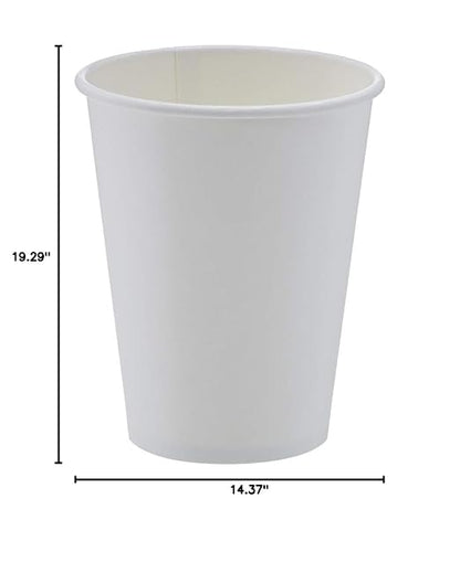 Amazon Basics Compostable Coffee Cups, 12 Ounces, Paper, 1000 Count (Pack of 1), White