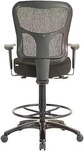 Tempur-Pedic TP8200C Fabric Drafting Stool with Backrest and Footrest with Lumbar Support, with Tempur Material, Cooling Gel Layer, Black