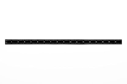 PEC Tools 18-Inch Flexible Stainless Steel Mechinist Ruler, High-Contrast Black Chrome Finish, 3R Graduation (1/32", 1/64", 1/10", 1/50"), Trusted by Professionals, Made in USA