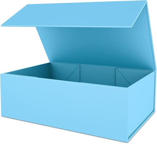 Blue Gift Box 10" x 6" x 3" with Magnetic Closure Lid Gifts Boxe for Presents,Bridesmaid Gifts Boxes,Cute Box,Birthday Gift Boxe,Luxury for Gifts Packaging, Magnetic Gift Box for Wrapping Gifts (Blue)