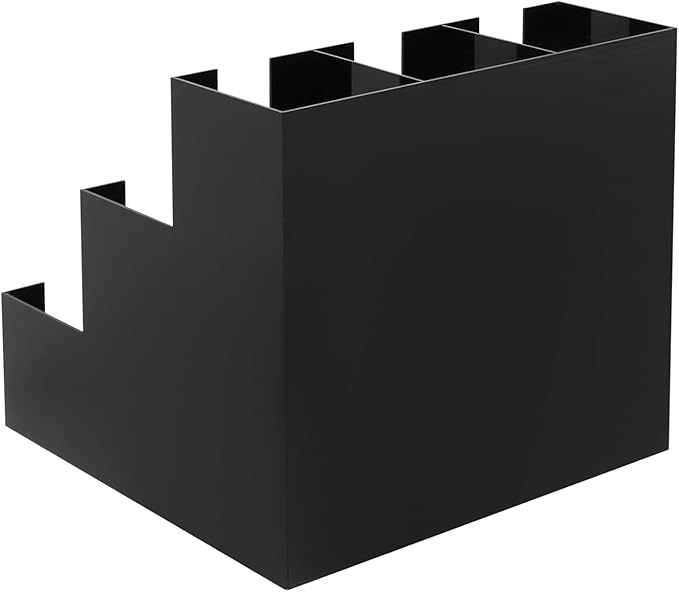 Acrylic 9-Slot Cup Dispenser Organizer, 13x13x12 Inch Black Coffee Cup Holder for Countertop, Fits 3.54-3.94 Inch Diameter Disposable Cups, for Kitchen, Office, Bar, Coffee Station