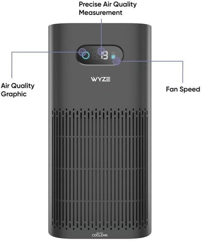 Wyze Air Purifier with Formaldehyde Filter (Premium), for Home, 21db Quiet, HEPA 13, Elimination of common pollutants, Remove formaldehyde, Odors, Smoke, Pollen, Dust, Smart WiFi Alexa Google, Black