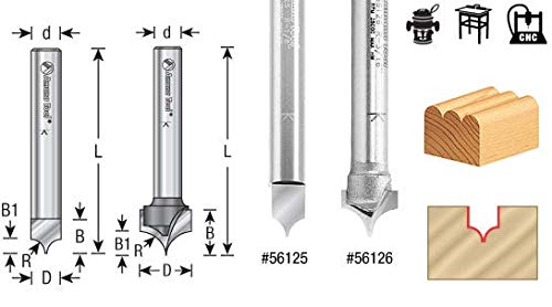 Amana Tool - 56129 Carbide Tipped Pt. Cutting Roundover 3/8 Radius x 3/4 Dia x 5/8 x 1/2