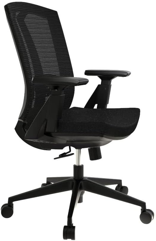 SUNLINE Ergo Classic Ergonomic Office Chair - Desk Chair with Adjustable Lumbar Support, Foam Seat Cushion, Mesh Back, and Smooth Casters - Ideal as Computer Chair, Home - Black, 330 lbs