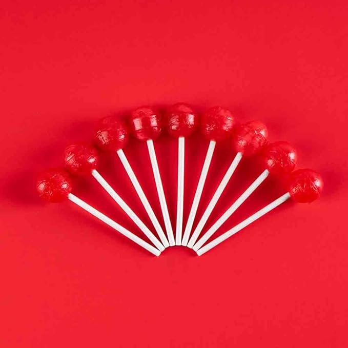 Dum Dums Cherry Lollipops - Bulk Candy Box with Lollipops Individually Wrapped, Single Flavor Gourmet Suckers - 50 Count