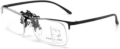 Multifocal Reading Glasses Clip On and Flip Up Blue Light Blocking Progressive Multifocal Reader for Unisex