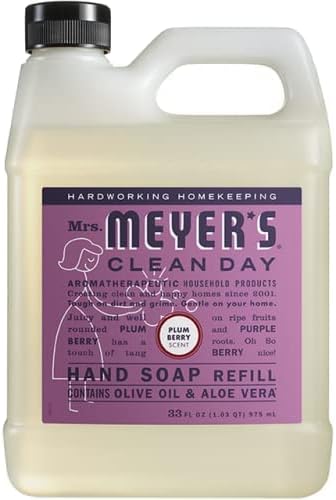 Mrs. MEYER'S Liquid Hand Soap Variety, 1 Plum Berry Refill, 1 Plum Berry Hand Soap, 2 CT