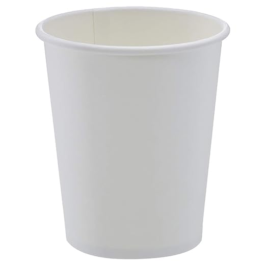 Amazon Basics Compostable Coffee Cups, 8 Ounces, Paper, 1000 Count (Pack of 1), White