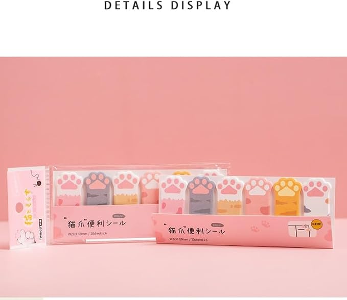 480Pcs Cat's Claw Page Markers Sticky Index Tabs, Arrow Flag Tabs Self Adhesive, Colored Notes Tab Stickers for Notebook, Documents