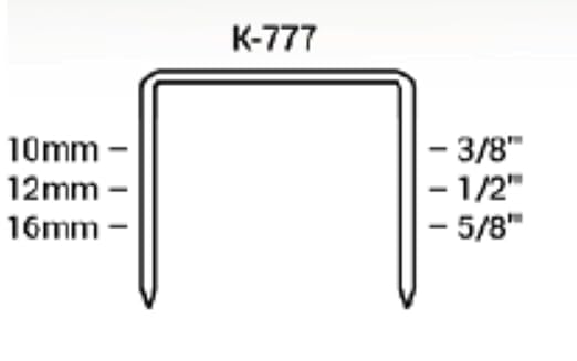 K-777/10 3/8” Leg by 1/2" Wide Heavy-Duty Galvanized Plier Staples, 2400 Per Package, for stapling Trays, Lids, Bags, Header Cards, Fastening End Caps and Container Inserts