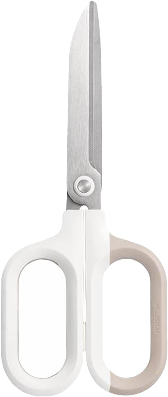 Multipurpose Scissors, Comfort-Grip Handles Sharp Scissors for Office Home School Craft Sewing Fabric Supplies (7", White-1)