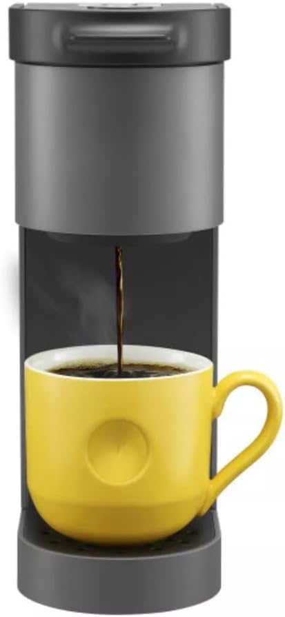 KeurigK K-Mini Go Multicup Reservoir Single Serve KCup Pod Coffee Maker with Strong Brew Button, Compact Electric Coffee Machine for Home and Office, Modern Design Kitchen Appliance (Grey)