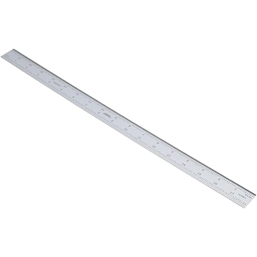 SPI 14-458-4 Rigid Steel Rule: English/Metric Graduation, 1-1/8" Wide x 18 inches (450 mm)