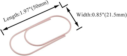 HAHIYO Paper Clips 2 inches (50mm) Length Pink Wide Paperclips Vinyl Coated Prevent Scratching Tearing The Pages Sturdy for Bookmark Organize Home Office School 30 Pack