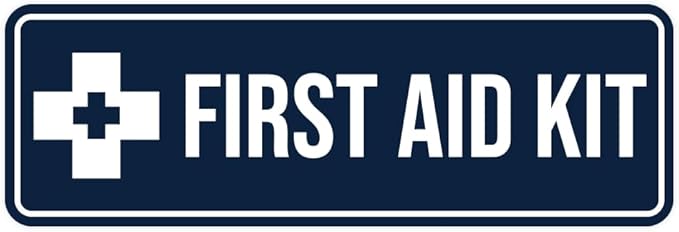 Standard First Aid Kit Sign (Red) - Small (2 Pack)