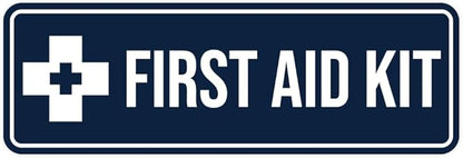 Standard First Aid Kit Sign (Red) - Small (2 Pack)