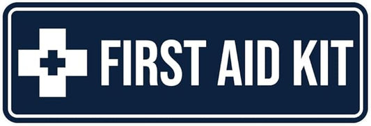 Standard First Aid Kit Sign (Red) - Small (2 Pack)