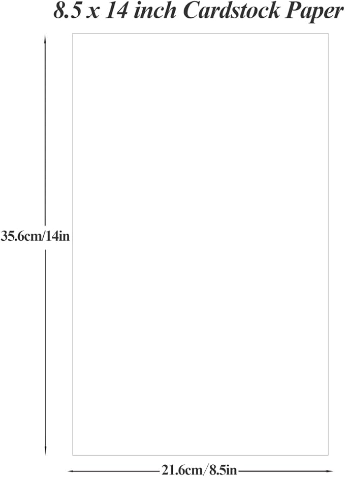 8.5" x 14" White Legal Size Card Stock Paper - 50 Sheets Premium Smooth 65lb Cover Cardstock, Perfect for Arts and Crafts, Brochures, Menus, Posters