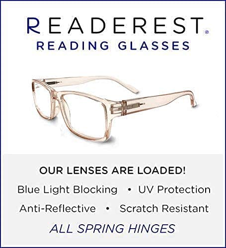 Readerest Blue Light Blocking Glasses – Computer Eyewear, UV Protection, Eye Strain & Glare Reduction, Lightweight Frame