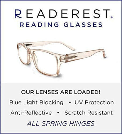 Readerest Blue Light Blocking Glasses – Computer Eyewear, UV Protection, Eye Strain & Glare Reduction, Lightweight Frame