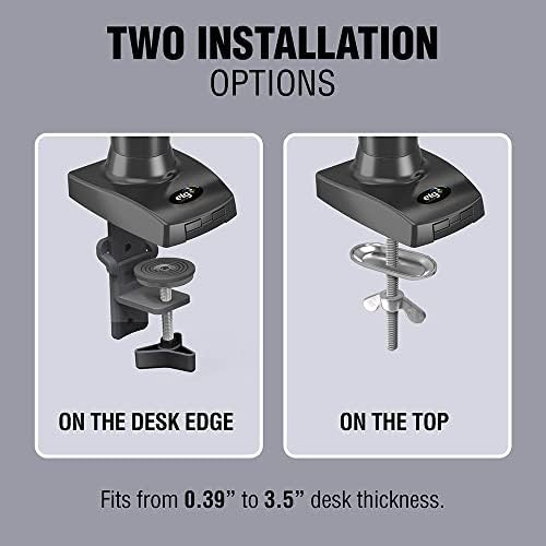 ELG Full Motion Swivel Single Monitor Desk Mount Stand: Empower Your Workspace with Unmatched Flexibility for 17” to 35'' Displays (4.4lbs to 19.8lbs Load) - F80N Model in Striking Black