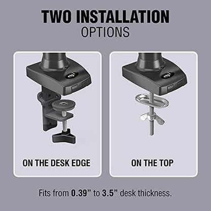ELG Full Motion Swivel Single Monitor Desk Mount Stand: Empower Your Workspace with Unmatched Flexibility for 17” to 35'' Displays (4.4lbs to 19.8lbs Load) - F80N Model in Striking Black