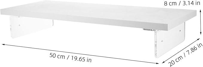Acrylic Computer Monitor Stand Riser for Desk Laptop Holder with Strong Abrasion Resistance and Sturdy Design White Desktop Raiser for Comfortable Viewing and Improved Posture