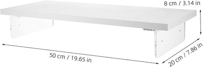 Acrylic Computer Monitor Stand Riser for Desk Laptop Holder with Strong Abrasion Resistance and Sturdy Design White Desktop Raiser for Comfortable Viewing and Improved Posture