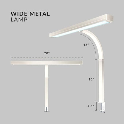 Neatfi (New Model) Flex Desk Lamp with Clamp, Dimmable, 3,000 Lumens 30W LED Monitor Light, 3000K-6500K Correlated Color Temperature, 5 Brightness Levels & 5 Light Modes (28 Inches, White)