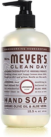 Mrs. MEYER'S CLEAN DAY Hand Soap Scent Variety Pack Includes 1 of Each, Rosemary + Basil + Geranium + Honeysuckle + Lavender + Lemon Verbena, (Count of 6)