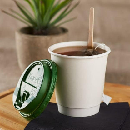 Karat 10 oz Double-Wall Insulated Coffee Cup [500 Count] White Paper Hot Cup - Rolled Rim for Hot Beverages, 90mm (C-KIC510W)