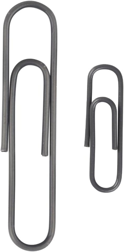 JAM PAPER Combo Pack Colorful Paper Clips - Standard & Jumbo - Grey Paperclips - 1 Pack of 100 & 1 Pack of 75