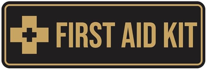 Standard First Aid Kit Sign (Black Gold) - Medium