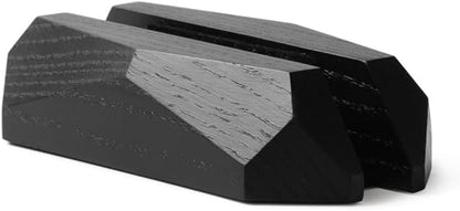 Oakywood Vertical Laptop Stand Wood - Adjustable Wooden Dock for Desk, Compatible with All MacBook Pro, MacBook Air, iPad, Handmade Black Stained Oak, Computer Stand, Laptop Holder