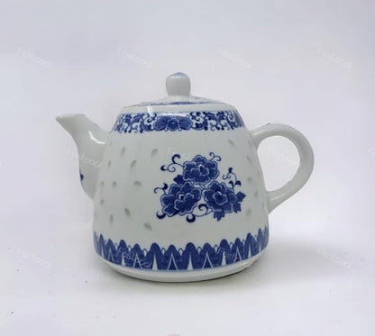 Large Teapot Blue and White Porcelain Tea Pot 6 Cup Store 56 Ounce China, Coffee Pot