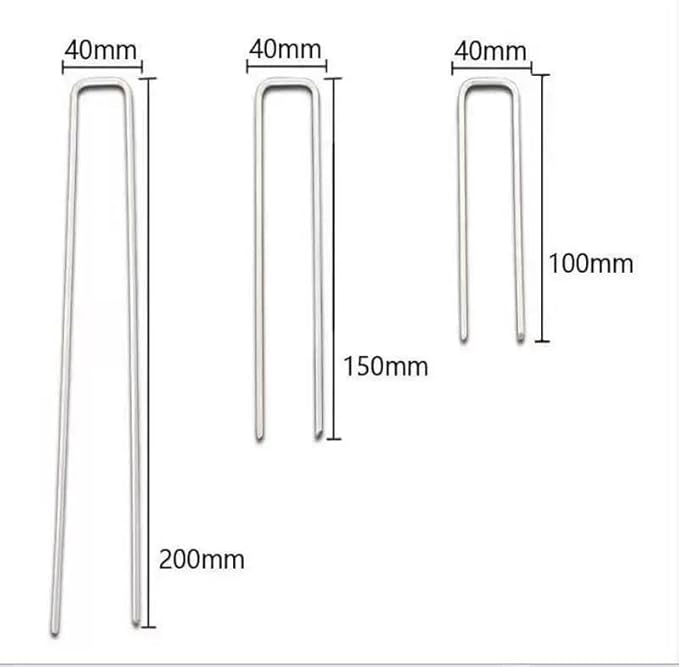 6 inch 25 Pack Silver Galvanized Landscape Staples 11 Gauge Garden Stakes Pins Anti-Rust Ground Stakes U-Shaped Tent Stakes are Used for Weed Barrier, Irrigation Tubing, Yard Lawn, Landscape Fabric