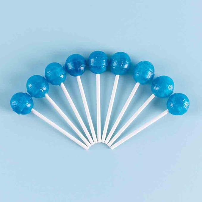 Dum Dums Blu Raspberry Lollipops - Bulk Candy Box with Lollipops Individually Wrapped, Single Flavor Gourmet Suckers - 50 Count