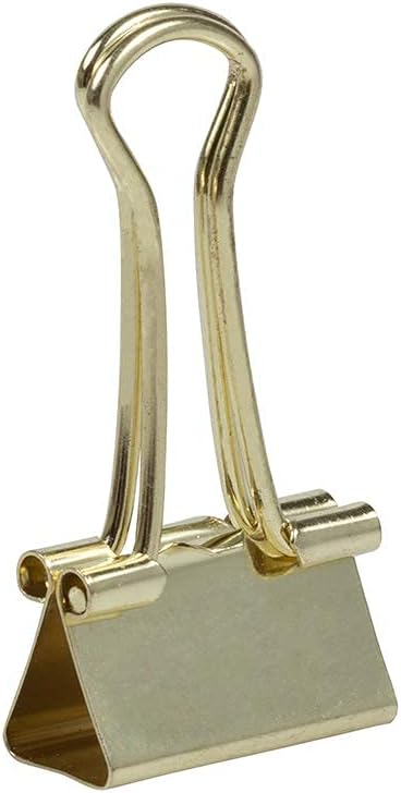 JAM PAPER Colorful Binder Clips - Small - 3/4 Inch (19 mm) - Gold Binderclips - 25/Pack