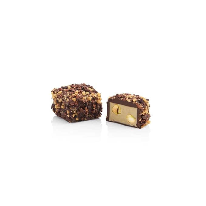 Venchi Chocoviar Pistachio Chocolate 15-Piece Elegant Gift Box - Creamy Pistachio & Hazelnut Paste, Dark Chocolate Shell Topped With Toffee Grains & Cocoa-bean Nibs - Preservative & Gluten Free