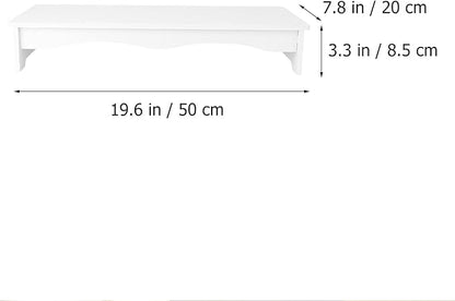 Computer Monitor Stand White Desktop Base Bracket Elevated Height Holder with Keyboard Storage for Office Desk Ergonomic Neck Relief and Sturdy Support