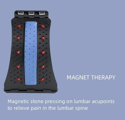 Lumbar Arc Shaped Traction Massager, Household Magnetic Therapy Back/Cervical/Lumbar Stretch Corrector, Back Relaxation&Pain Relief (Color : Black+Purple, Size : 38.5 * 16.8cm)