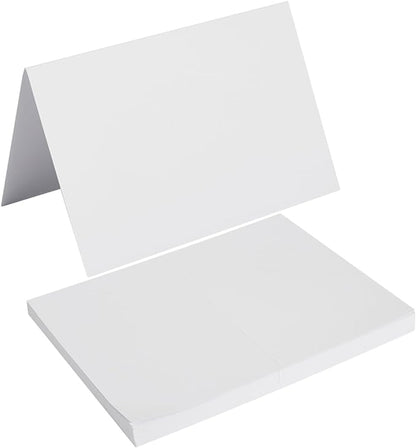 50 Pack Blank Cards Folded Cardstock Thank You Blank Greeting Cards for Invitations, Wedding, Greeting Cards, All Occasion DIY, 5x7 Folded Cards White