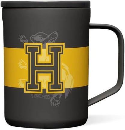 Corkcicle Harry Potter Coffee Mug - Stainless Steel Insulated Cup With Lid For Tea & Coffee - Non-Slip Silicone Base - Durable Travel Mug - Dishwasher Safe - BPA Free - Easy Grip - 16 oz - Hufflepuff