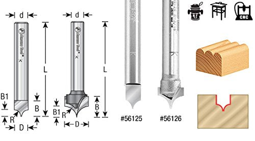 Amana Tool - 56127 Carbide Tipped Pt. Cutting Roundover 3/8 Radius x 3/4 Dia x 5/8 x 1/4