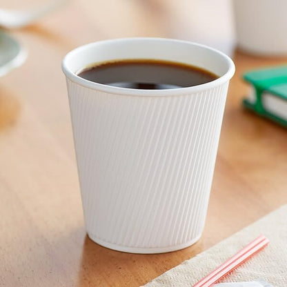 10 oz. Double Wall Ripple White Paper Hot Cup - 500/Case