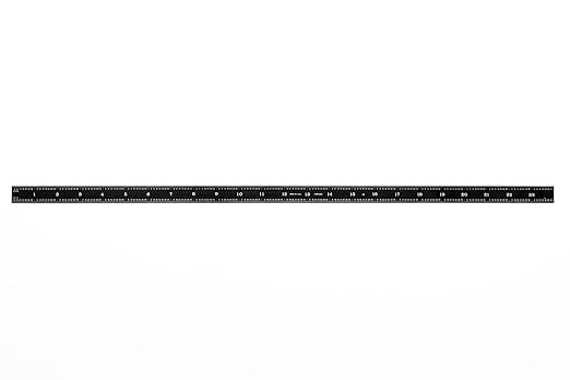 PEC Tools 24" Flexible Machinist Rule, Stainless Steel Ruler with Black Chrome Finish, High-Contrast Easy to Read, 4R Graduaction (1/8", 1/16", 1/32", 1/64"), Made in USA