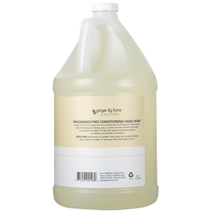 Ginger Lily Farms Club & Fitness Conditioning Liquid Hand Soap Refill, 100% Vegan & Cruelty-Free, Fragrance Free, 1 Gallon (128 fl oz) (Pack of 3)