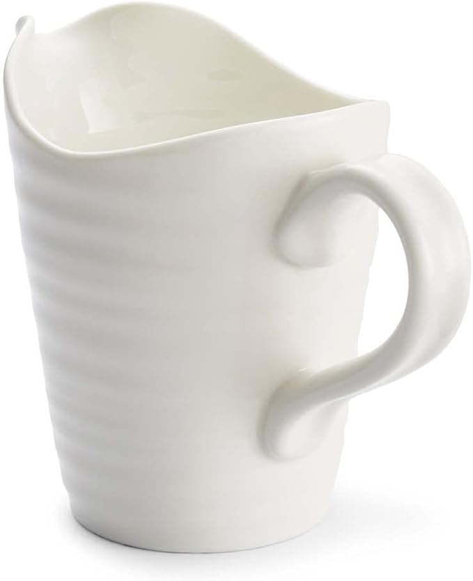 Portmeirion Sophie Conran White Small Pitcher with Handle | 8 Oz Creamer Pitcher for Coffee and Milk | Made from Fine Porcelain | Dishwasher and Microwave, Freezer & Oven Safe