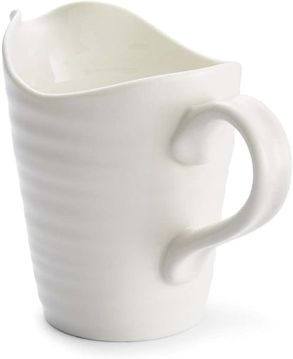 Portmeirion Sophie Conran White Small Pitcher with Handle | 8 Oz Creamer Pitcher for Coffee and Milk | Made from Fine Porcelain | Dishwasher and Microwave, Freezer & Oven Safe